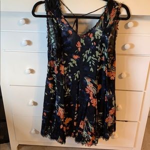 urban outfitters ecote babydoll blue floral dress